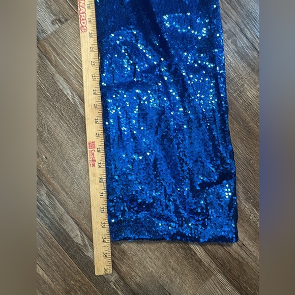 Fashion Nova Luxe Blue Sequin Suit Blazer & Trousers Womens XL Kamila Sequin Set - Picture 10 of 12